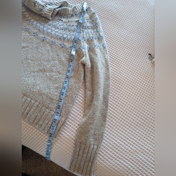 J.Crew Jeweled Embellished Fair Isle Crewneck Sweater - Sz M - Picture 7 of 7